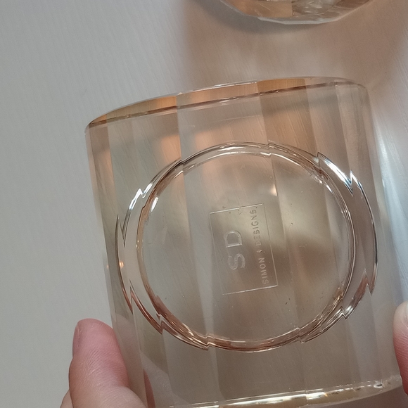 Amber Crystal Votive Candle Holder Set - Picture 3 of 8